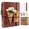 ALKALO Scrapbook Photo Album 100 Pages, 60 Page Self Adhesive+40 Page Kraft Paper DIY Photo Book for 2x3 3x5 4x6 5x7 Pictures, Leather Memory Book for Wedding Baby Family Travel Birthday Christmas view 1