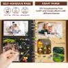 ALKALO Scrapbook Photo Album 100 Pages, 60 Page Self Adhesive+40 Page Kraft Paper DIY Photo Book for 2x3 3x5 4x6 5x7 Pictures, Leather Memory Book for Wedding Baby Family Travel Birthday Christmas view 4