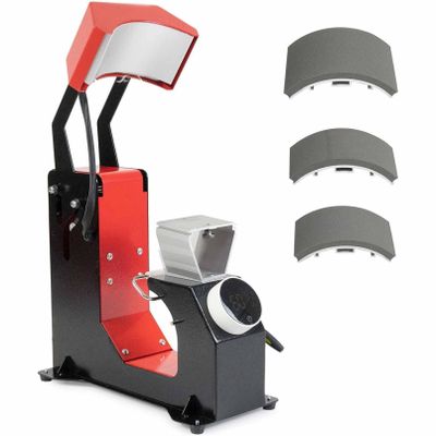 Heat Press Cap Hat Sublimation Machine, Automatic Hat Heat Press Machine, with 3pcs Interchangeable Platens, LCD Timer and Temperature Control, for Hat Printing