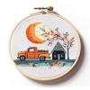 Truck Cross Stitch Kits with Hoop Easy Pattern Stamped Cross-Stitch Supplies Needlework DIY 11CT 3 Strands Cotton Thread Printed DIY Needlepoint Kits 3535cm (kn265) view 1