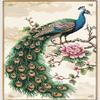 NineTribe Basics Animal Peacock on Branch Flower DIY 11CT Stamped Cross Stitch Kits for Beginners Easy Needlepoint Embroidery Counted Cross Stitch Art Craft for Wall Decoration 16x20inch(3) view 1
