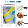 NineTribe Basics Animal Peacock on Branch Flower DIY 11CT Stamped Cross Stitch Kits for Beginners Easy Needlepoint Embroidery Counted Cross Stitch Art Craft for Wall Decoration 16x20inch(3) view 2