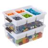 MACOPRO 17 QT Plastic Storage Box with Removable Tray, Bins with Lids, 2 Packs Clear Storage Container for Craft Supplies, Beads, Tools, Sewing, and Playdoh Organization(White, 2Pack-17QT) view 1