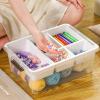 MACOPRO 17 QT Plastic Storage Box with Removable Tray, Bins with Lids, 2 Packs Clear Storage Container for Craft Supplies, Beads, Tools, Sewing, and Playdoh Organization(White, 2Pack-17QT) view 2