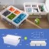 MACOPRO 17 QT Plastic Storage Box with Removable Tray, Bins with Lids, 2 Packs Clear Storage Container for Craft Supplies, Beads, Tools, Sewing, and Playdoh Organization(White, 2Pack-17QT) view 3