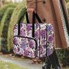 CREAMIC Purple Rose Sewing Machine Case Sewing Machine Carrying Case,Sewing Machine Bag for Most Standard Size Sewing MachineSewing Accessory Organizer Bag Universal Travel Tote Bag with Strap, CZB80 view 3