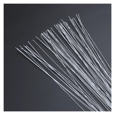 HDNSAUD Floral Wire 50pcs 24 Gauge White Floral Stem Wire Iron Wire Artificial Flower Arrangement Wrapping Strip for Wedding Party DIY Flower Craft