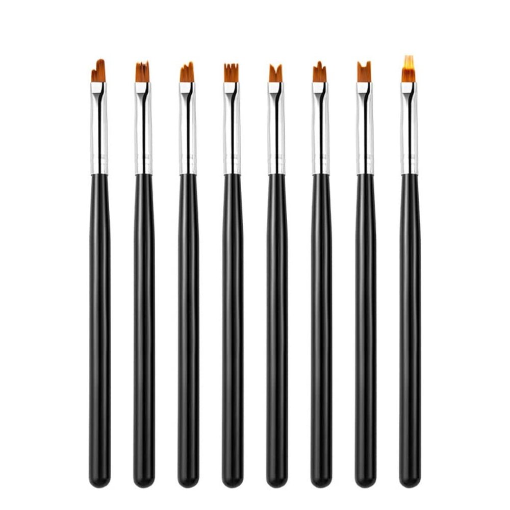 ZUIAI Nail Art Petal Brush Pen Gel Gradient Drawing Blooming Painting Manicure Tool Kit 8Pcs