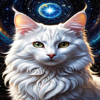 Directo 5D DIY Cosmic Stars Diamond Painting Kits,Embroidery Turkish Angora Cat Round Full Drill Diamond Art Kits,Turkish Angora Cat Crystal Gem Arts Painting Craft Home Wall Decor 8x12inch