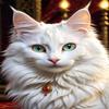 Directo DIY 5D Digital Diamond Painting KitCute Animals Full Diamond CrystalSmiling Angel Rhinestone Embroidery Turkish Angora Cat Diamond Crafts for Home Wall Decoration 16x20inch view 1