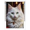 Directo DIY 5D Digital Diamond Painting KitCute Animals Full Diamond CrystalSmiling Angel Rhinestone Embroidery Turkish Angora Cat Diamond Crafts for Home Wall Decoration 16x20inch view 2