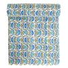 100% Cotton Indian Hand-Block Print Floral Pattern Fabric Cut by The Yard Material Sewing, Crafts, Home Dcor, Art (10 Yard, White Blue Floral) view 1