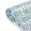 100% Cotton Indian Hand-Block Print Floral Pattern Fabric Cut by The Yard Material Sewing, Crafts, Home Dcor, Art (10 Yard, White Blue Floral) view 4