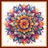 Magxvouy Cross Stitch Kits Stamped Full Range of Embroidery Kits,Cross Stitch Patterns Needlework Kits for Beginners 11CT Printed Kits&Colorful Mandala 18x18 inch view 1