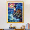 Magxvouy Cross Stitch Kits Stamped Full Range of Embroidery Kits,Cross Stitch Patterns Needlework Kits for Beginners 11CT Printed Kits&Seaside Lighthouse 16x20 inch view 2