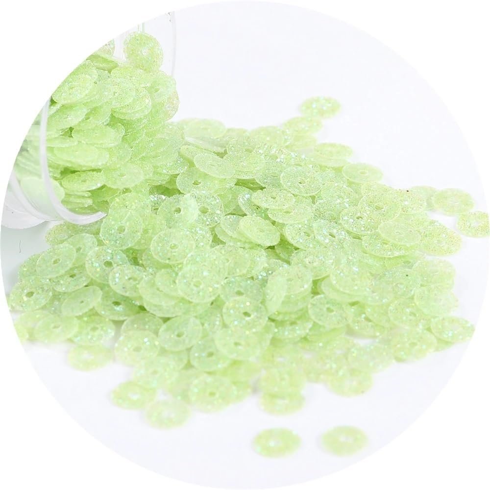 10g 2mm 3mm 4mm Flat Round Loose Sequins Suitable for Sewing Wedding Decoration Craft Scrapbook DIY Accessories(50 L-Green,3mm 3000pcs)