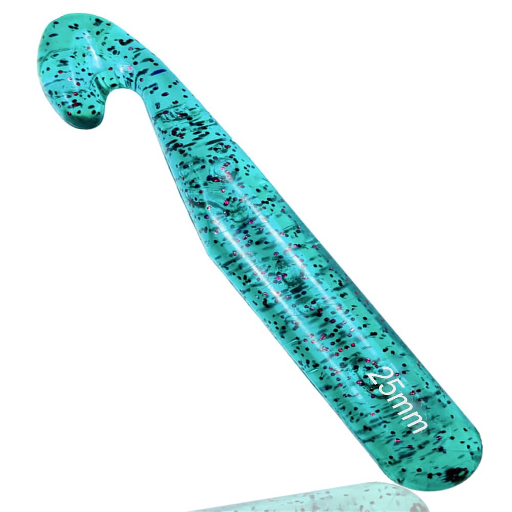 Weabetfu 25mm Large Crochet Hook,Huge Crochet Hooks for Chunky Yarn,Ergonomic Knitting Giant Crochet Needles,Big Crochet Hooks for Knitting Yarn Carpet Scarf Wool Roving, Green