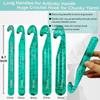 Weabetfu 25mm Large Crochet Hook,Huge Crochet Hooks for Chunky Yarn,Ergonomic Knitting Giant Crochet Needles,Big Crochet Hooks for Knitting Yarn Carpet Scarf Wool Roving, Green view 3
