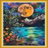 Magxvouy Cross Stitch Kits Stamped Full Range of Embroidery Kits,Cross Stitch Patterns Needlework Kits for Beginners 11CT Printed Kits&Moon Night Scene 16x20 inch view 1