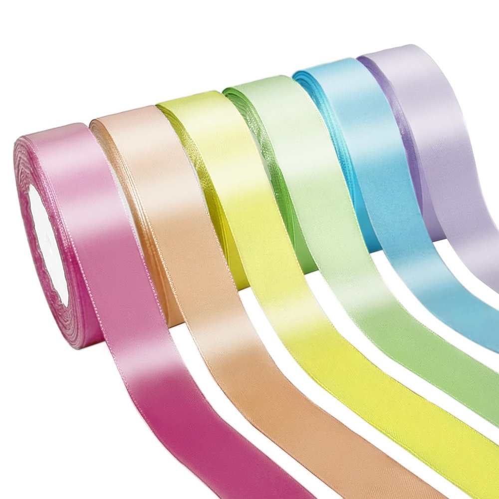 PURREITTI 150 Yards Macaron Satin Ribbon 1-1/2 Inch 6 Rolls Assortment Ribbons for Crafts Gift Wrapping Flower Bouquet Wedding Invitations Birthday Party Festival Decoration Hair Bows