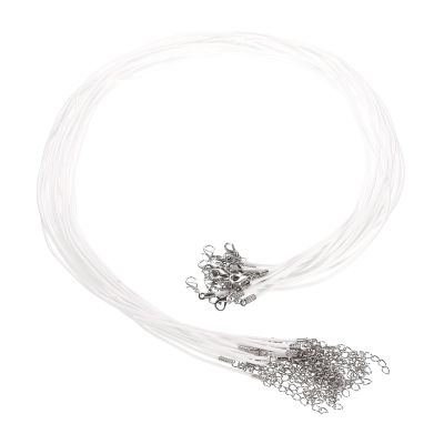 HARFINGTON 20Pcs Waxed Necklace Cord Bulk White 1.5mm Dia 24" Necklace String Rope with Chain Clasp for Pendants Bracelets Jewelry Making Supplies Accessories