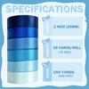 PURREITTI 150 Yards Blue Satin Ribbon 1 Inch 6 Rolls Assortment Ribbons for Crafts Gift Wrapping Flower Bouquet Wedding Invitations Birthday Party Festival Decoration Hair Bows view 2
