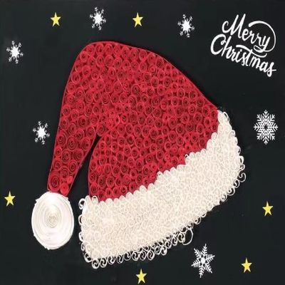 Wizardi Christmas Hat DIY Making Kit. Paper Quilling Set F07M3-6-Hat2
