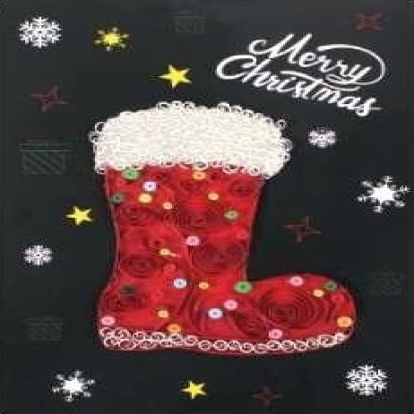 Wizardi Christmas Sock DIY Making Kit. Paper Quilling Christmas Set F07M3-6-Largestocking