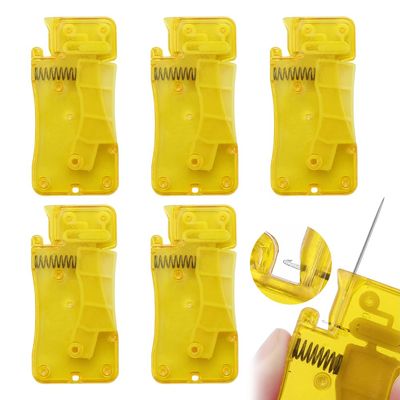 CAJDEOPYE Needle Threaders for Hand Sewing,Simple Quick Plastic Automatic Needle Threader,Household Manual Self Thread Sewing Needle Tool)/1727, 5 Pcs (Yellow), 464895