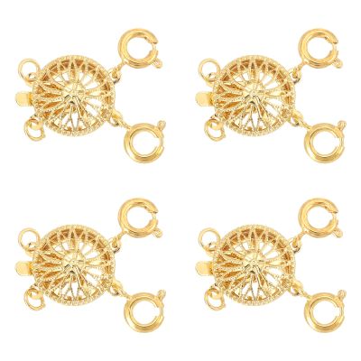 uxcell Layering Necklace Clasp Separator 4Pcs 2 Stands Slide Jewelry Lock Clasp Converter Connector for Layered Bracelet Necklace Making, Gold
