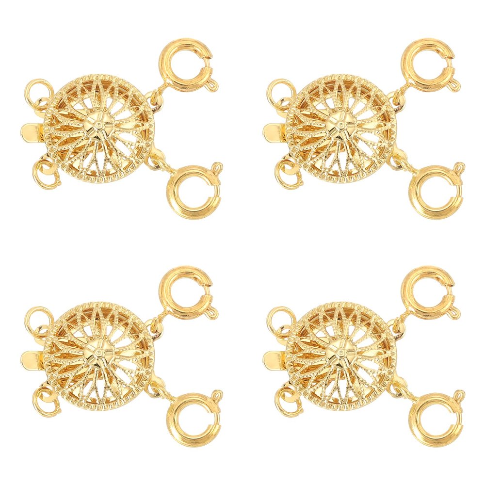 uxcell Layering Necklace Clasp Separator 4Pcs 2 Stands Slide Jewelry Lock Clasp Converter Connector for Layered Bracelet Necklace Making, Gold