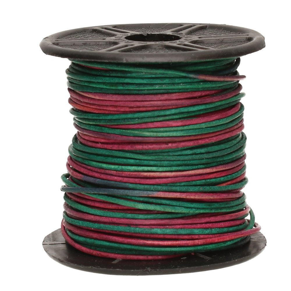 The Beadsmith Leather Cord Gypsy Dyed Sunset 1mm Spool 25 Yards/22.86 Meters Indian Leather Thong Ideal for Braiding, Beading, Necklaces, Fine Lacing, Hair Accessories & DIY Jewelry Making