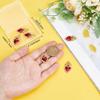 Beebeecraft 1 Box 6Pcs Red Heart Charms Real 18K Gold Plated Brass Cubic Zirconia Enamel Gothic Antique Golden Sacred Hearts Romantic Love Charm for Jewelry Making Pendants DIY Earring Craft Accessory view 3