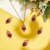 Beebeecraft 1 Box 6Pcs Red Heart Charms Real 18K Gold Plated Brass Cubic Zirconia Enamel Gothic Antique Golden Sacred Hearts Romantic Love Charm for Jewelry Making Pendants DIY Earring Craft Accessory view 4