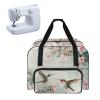 Uorisanigo Sewing Machine Carrying Case Pattern Universal Tote Bag with Soft Cushion and Front Pocket Compatible with Most Standara Sewing Machine and Accessories for Beginners Green Hummingbird view 1