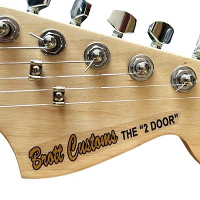 Personalized Vintage 50s Style Guitar and Bass Headstock Decals, Custom UV Crystal Sticker Old Fashion Vinly Decals Label Gift for Music Lovers (Style D)