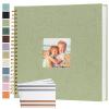 Scrapbook Photo Album 12x12 Inches 80 Pages Hardcover Kraft Paper Linen Cover Scrap Book Memory Book DIY Scrapbook Albums for Wedding Baby Boyfriend Travel Anniversary Family, GreenGrass view 1