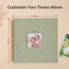 Scrapbook Photo Album 12x12 Inches 80 Pages Hardcover Kraft Paper Linen Cover Scrap Book Memory Book DIY Scrapbook Albums for Wedding Baby Boyfriend Travel Anniversary Family, GreenGrass view 3