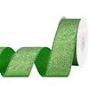 VATIN Green Glitter Wired Ribbon with Metallic Edge, Christmas Decor for Wreath, Tree, Gift Wrapping & Home,1.5" x10 Yards view 1