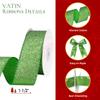 VATIN Green Glitter Wired Ribbon with Metallic Edge, Christmas Decor for Wreath, Tree, Gift Wrapping & Home,1.5" x10 Yards view 2