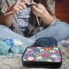 Vanideaoty Boho Floral Crochet Hook Case with Web Pockets Knitting Needle Organizer - Portable Crochet & Knitting Storage for Hooks, Needles & Supplies view 2