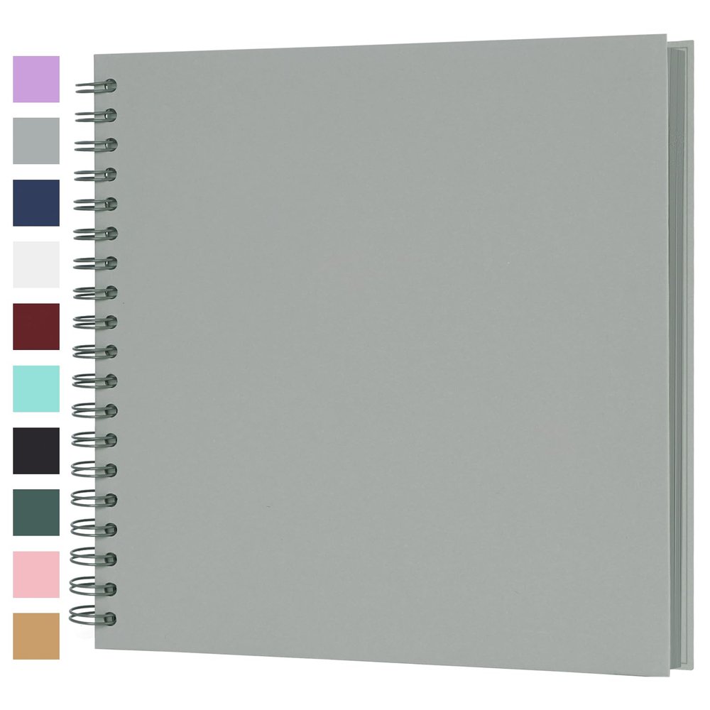 Scrapbook Album 10x10 Inches 40 Pages Hardcover Kraft Paper Photo Album Scrap Book Memory Book Blank DIY Scrapbook Albums for Boyfriend Wedding Baby Travel Anniversary Family, Grey