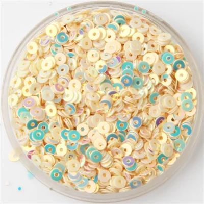 10g(3000pcs) Size 3mm Sequin Flat Round Loose Sequins Paillette for Sewing Wedding Craft, Patches Material(Beige)
