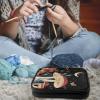 Vanideaoty Moon Mushroom Crochet Hook Case Organizer Easy to Clean Knitting Needle Storage with Web Pockets Crochet Hook Case for Travel Lightweight view 2