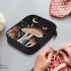 Vanideaoty Moon Mushroom Crochet Hook Case Organizer Easy to Clean Knitting Needle Storage with Web Pockets Crochet Hook Case for Travel Lightweight view 3