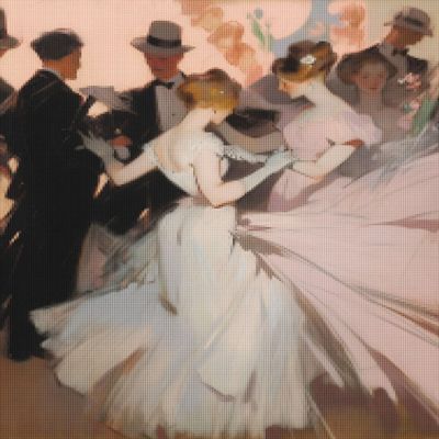 Cross-Stitch Stamped Kits,Counted Cross Stitch Chart,Masquerade Ball Ball Costume Couple Dancing Lovers Dancing Waltz Print,11CT,17.33 * 17.33 inch