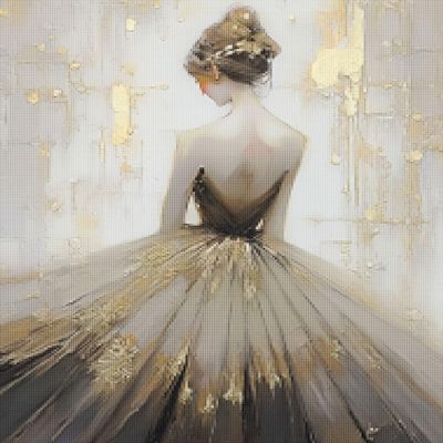 CISDKK Beautiful Cross Stitch Kits,Cross Stitching Embroidery Pattern,Abstract Ballerina,Ballet Dancer,Dancing Girl,Modern Ballerina for Living Room,11CT,9.45 * 13.39 inch