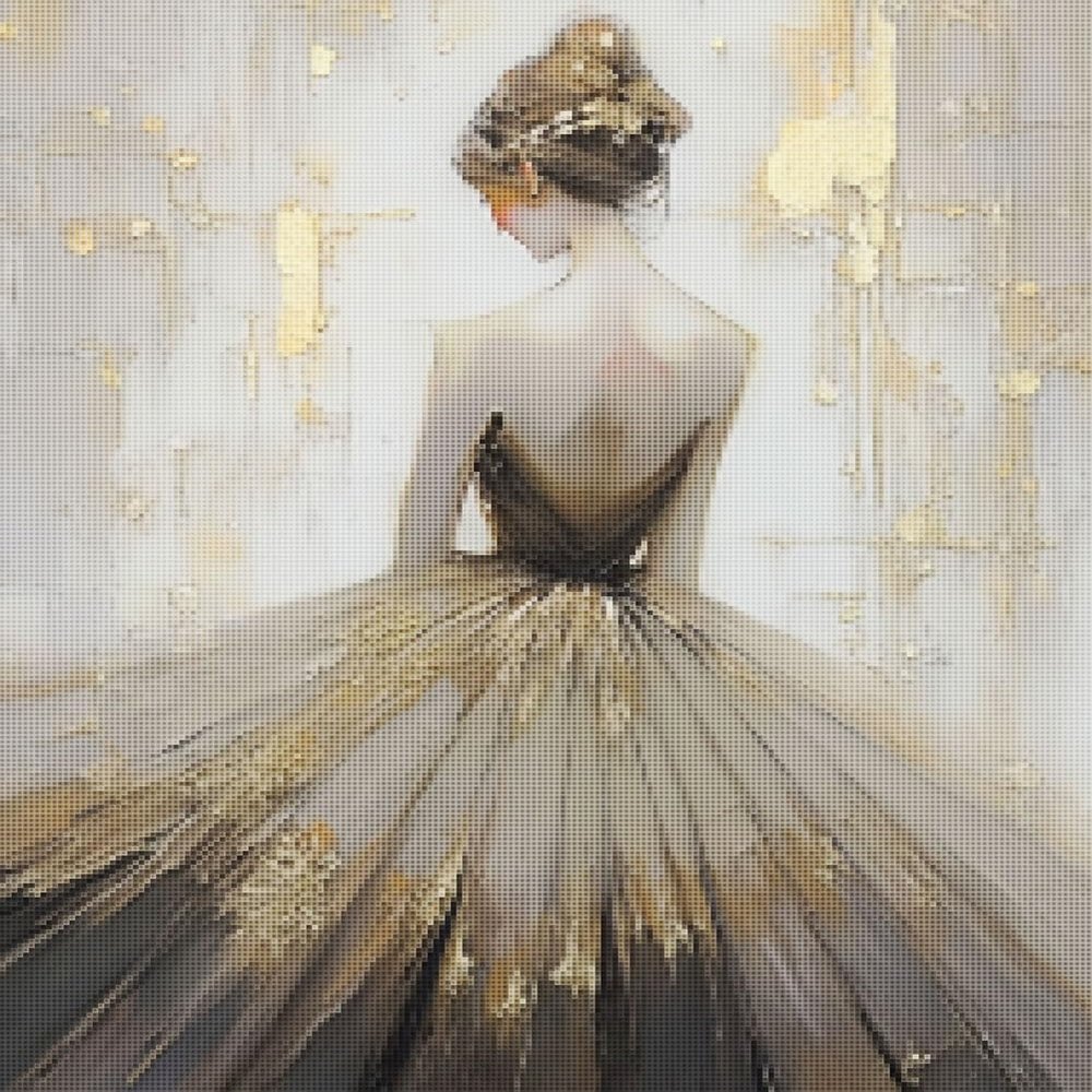 CISDKK Beautiful Cross Stitch Kits,Cross Stitching Embroidery Pattern,Abstract Ballerina,Ballet Dancer,Dancing Girl,Modern Ballerina for Living Room,11CT,9.45 * 13.39 inch