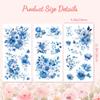 Peacoblue Rub on Transfer Decals for Furniture Crafts Decor 6"x12", 3Pcs Blue Flowers Waterproof UV DTF Transfer Decals Sticker for Dresser Lingerie Chests Drawer Glass Porcelain Wood Plastic view 2