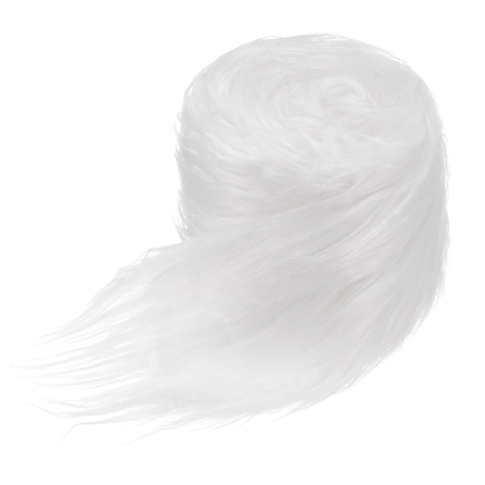 M METERXITY Faux Fur Fabric Precut Strips, 59x4 Inch Plush Faux Fur Fabric Square Fluffy Fuzzy Craft Fur for DIY Crafts/Christmas/Halloween Gnome Beard/Cosplay [White]